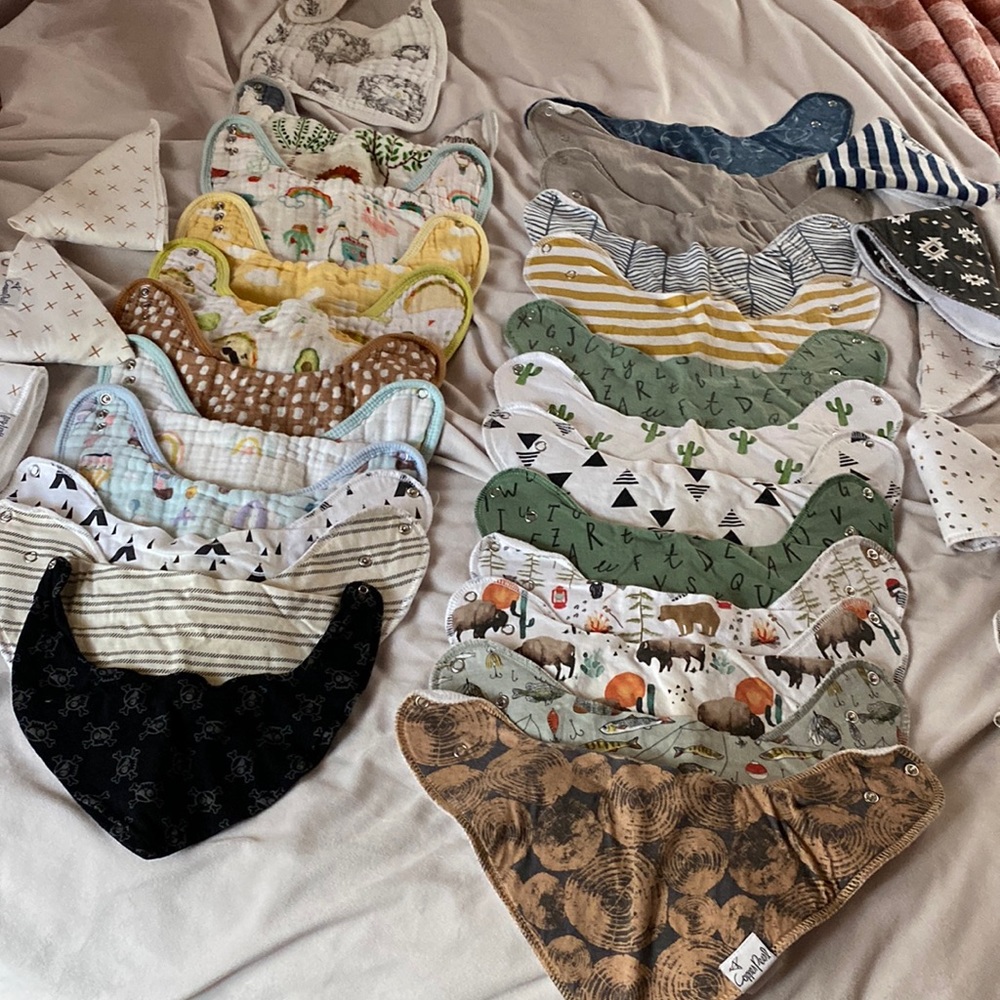SOLD!!!!! Copper Pearl Bibs Bundle